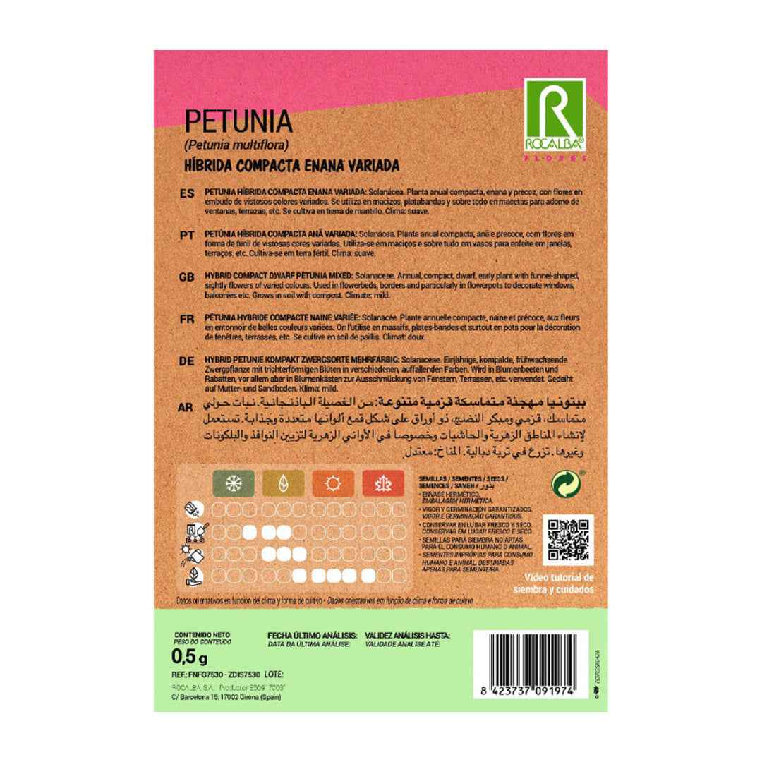 Petunia Híbrida Compacta Enana Variada